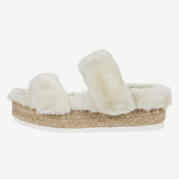 Steve Madden Katana Fuzzy Sandal Natural - Picture 1 of 16